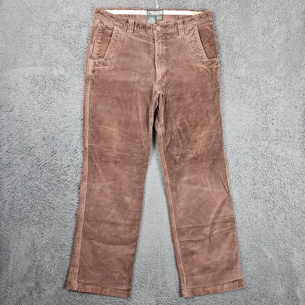 Mountain Khakis Mens Brown Corduroy Pants 34x32 Relaxed Fit Rugged